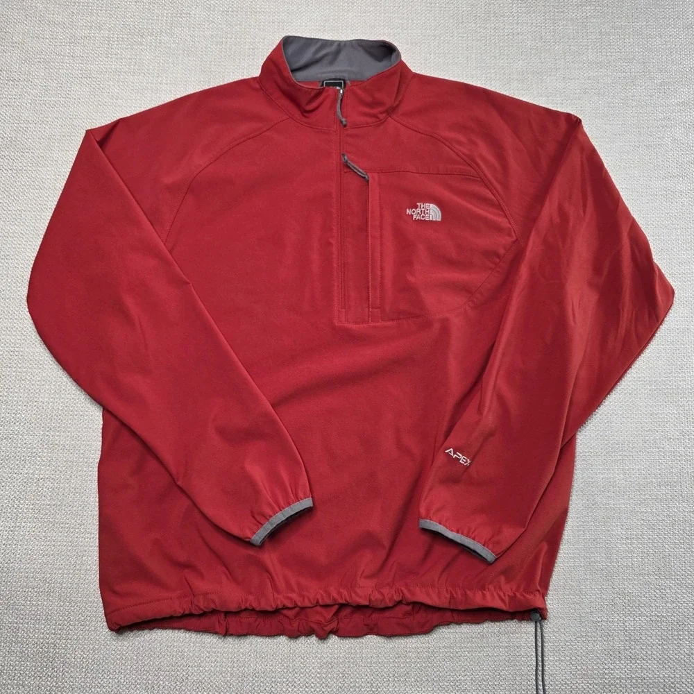 The North Face Apex Pullover Mens XL Rust Orange‎ Quarter Zip Jacket